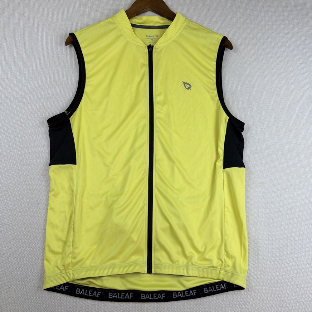 Baleaf Cycling Full Zip Sleeveless Jersey Mens Size XL Athletic Rear Pocket